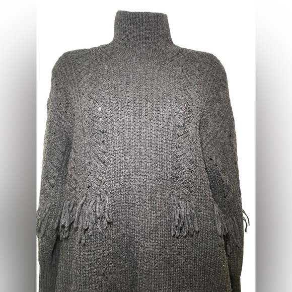 Vanessa Bruno Wool Gray Verenice Fringe Sweater Dress Size Small - Picture 5 of 8